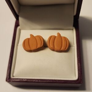 Pumpkin Stud Earrings Halloween Fall Orange Spooky Season Womens Girls Jewelry